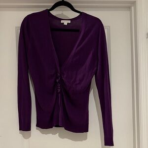 New York & Company Deep Purple Knit Sweater